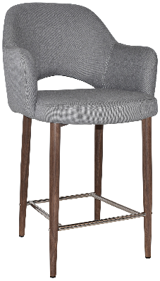 stool albury arm 650 metal light walnut - gravity steel 