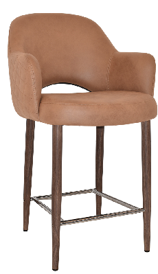 stool albury arm 650 metal light walnut - pelle/benito tan 
