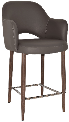 stool albury arm 650 metal light walnut - vinyl charcoal 