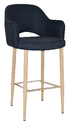 stool albury arm 750 metal birch - gravity navy 