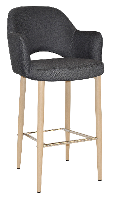 stool albury arm 750 metal birch - gravity slate 