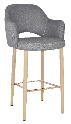 stool albury arm 750 metal birch - gravity steel 