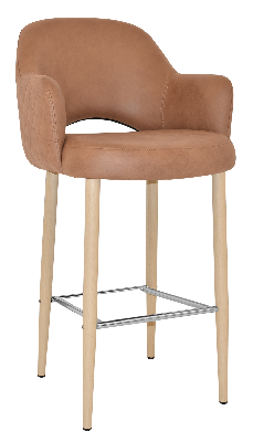 stool albury arm 750 metal birch - pelle/benito tan 