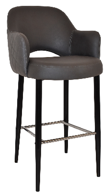 stool albury arm 750 metal black - pelle/benito java 