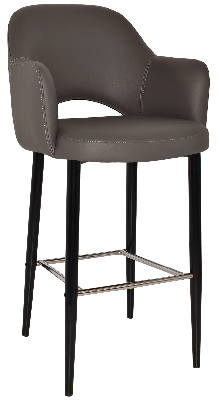 stool albury arm 750 metal black - vinyl charcoal 