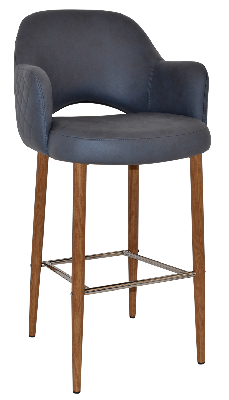 stool albury arm 750 metal light oak - pelle/benito navy 