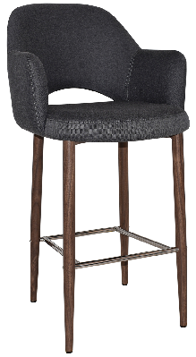 stool albury arm 750 metal light walnut - gravity slate 