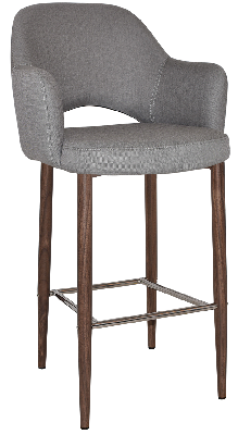 stool albury arm 750 metal light walnut - gravity steel 