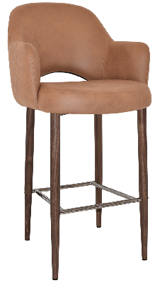 stool albury arm 750 metal light walnut - pelle/benito tan 