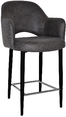 stool albury arm 650 metal black - eastwood slate 