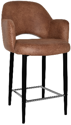 stool albury arm 650 metal black - eastwood tan 