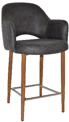 stool albury arm 650 metal light oak - eastwood slate 