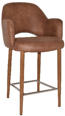 stool albury arm 650 metal light oak - eastwood tan 