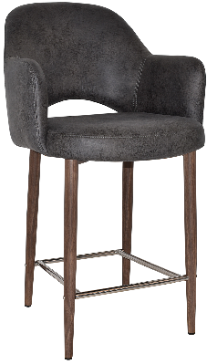 stool albury arm 650 metal light walnut - eastwood slate 