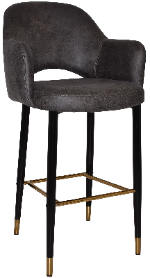 stool albury arm 750 metal black brass - eastwood slate 