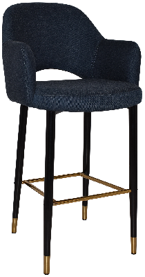 stool albury arm 750 metal black brass - gravity navy 