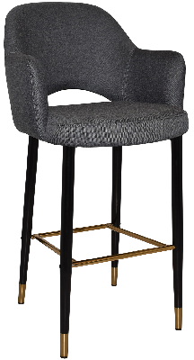 stool albury arm 750 metal black brass - gravity slate 