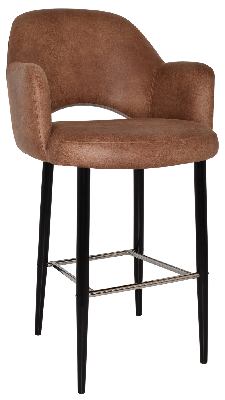 stool albury arm 750 metal black - eastwood tan 