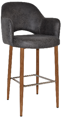 stool albury arm 750 metal light oak - eastwood slate 