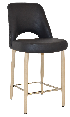stool albury side 650 metal birch - pelle/benito onyx 