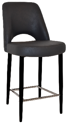 stool albury side 650 metal black - pelle/benito onyx 