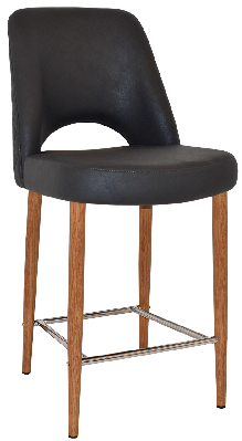 stool albury side 650 metal light oak - pelle/benito onyx 