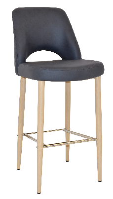 stool albury side 750 metal birch - pelle/benito navy 