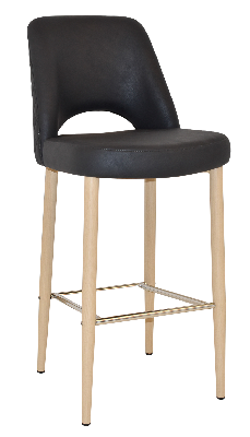 stool albury side 750 metal birch - pelle/benito onyx 