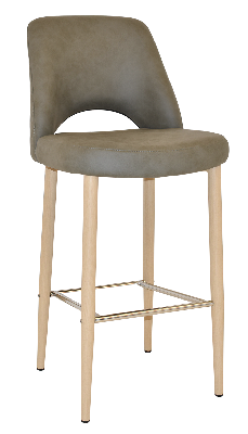 stool albury side 750 metal birch - pelle/benito sage 