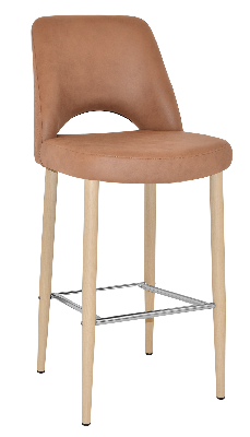 stool albury side 750 metal birch - pelle/benito tan 