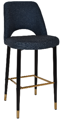 stool albury side 750 metal black brass - gravity navy 