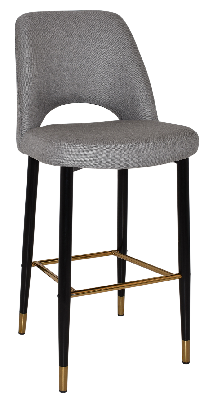 stool albury side 750 metal black brass - gravity steel 