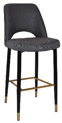 stool albury side 750 metal black brass - gravity slate 