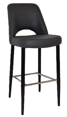 stool albury side 750 metal black - pelle/benito onyx 