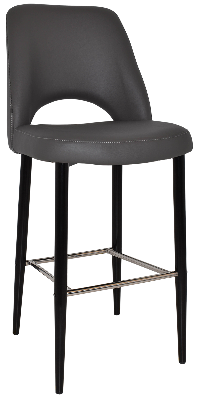 stool albury side 750 metal black - vinyl charcoal 