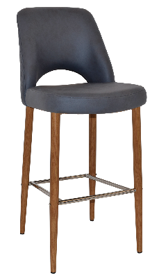 stool albury side 750 metal light oak - pelle/benito navy 