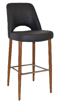 stool albury side 750 metal lightoak - pelle/benito onyx 