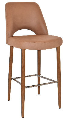 stool albury side 750 metal light oak - pelle/benito tan 