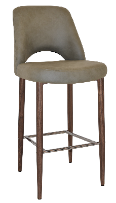 stool albury side 750 metal light walnut - pelle/benito sage 