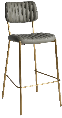 stool kansas brass - pelle sage (back & seat) 