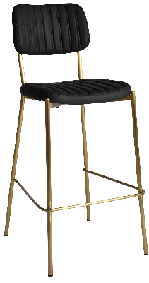 stool kansas brass - vinyl black (back & seat) 