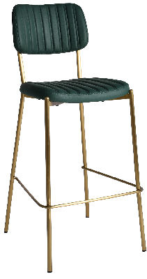 stool kansas brass - vinyl forest green (back & seat) 