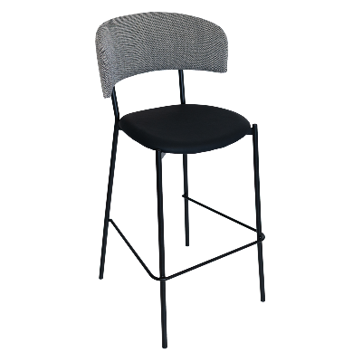 stool lugano uph 2 black - vinyl black/ narla basalt 