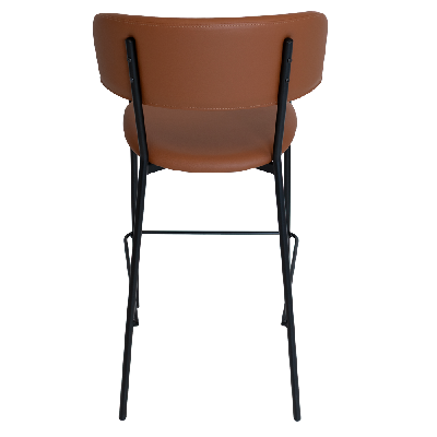 stool lugano uph 2 black - vinyl tan 