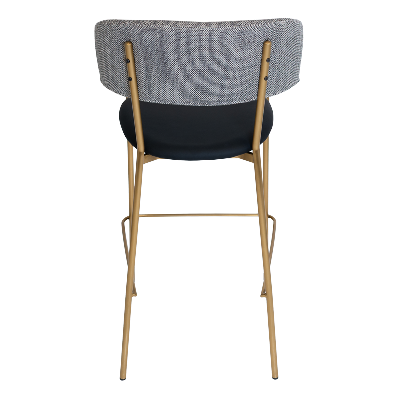 stool lugano uph 2 brass - vinyl black/ narla basalt 