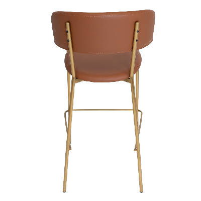 stool lugano uph 2 brass - vinyl tan 