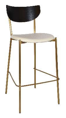 stool marco brass - black - unupholstered 