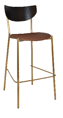 stool marco brass - black - vinyl tan 
