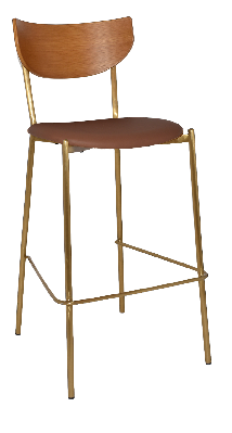stool marco brass - light oak - vinyl tan 