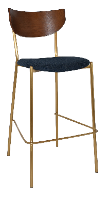 stool marco brass - light walnut - gravity navy 